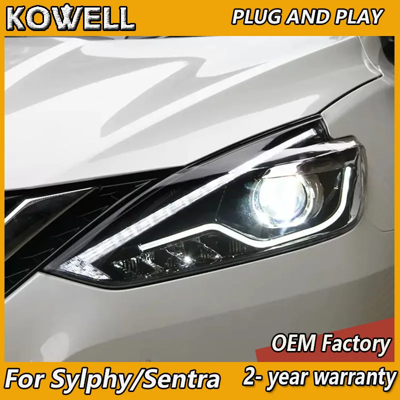 Car Styling for Nissan Sylphy Headlights 2016-2018 Sentra Head Lights DRL Turn Signal Low High Beam Projector Lens