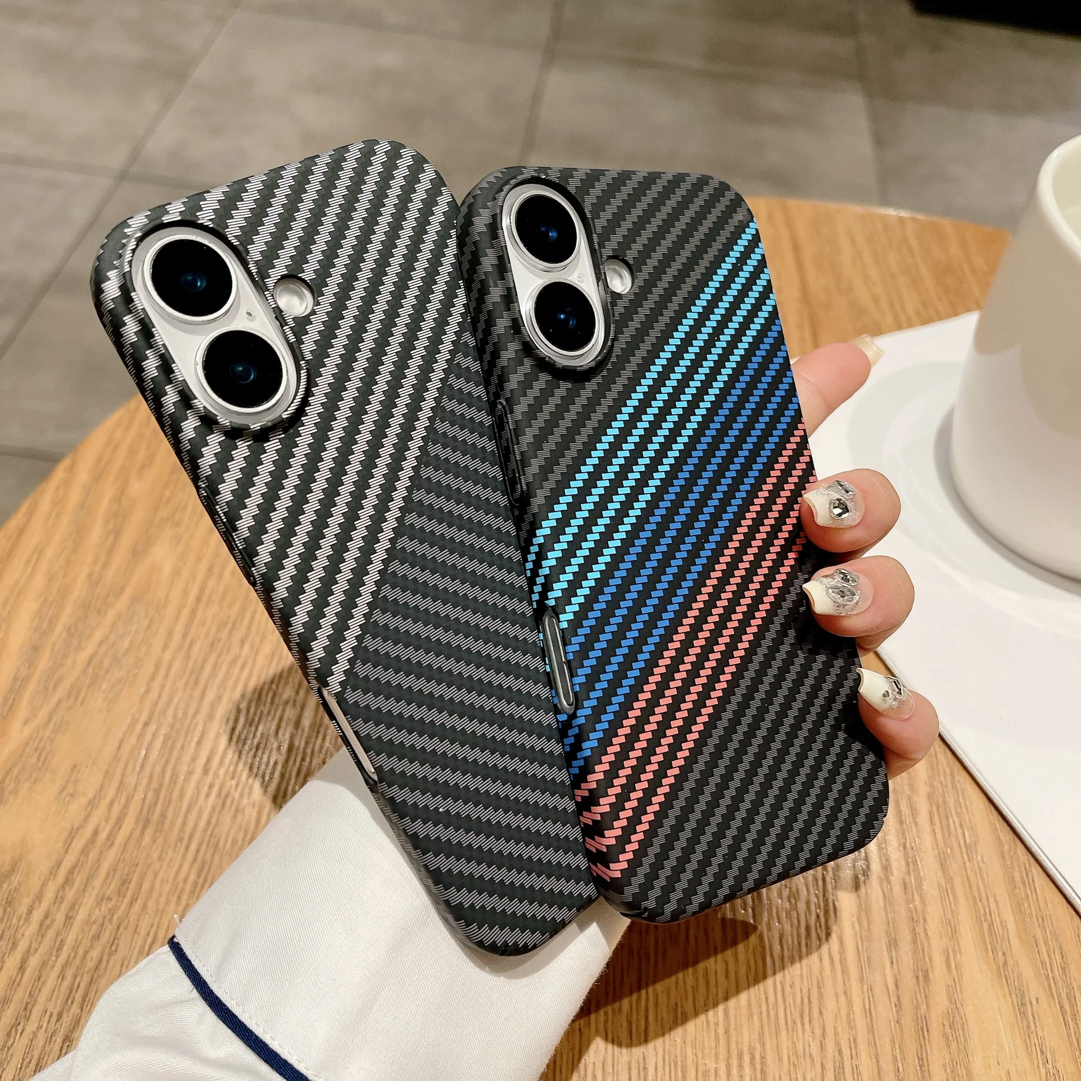 Luxury Carbon Fiber Kevlar Pattern For Magsafe Magnetic Case For iPhone 17 Air 16 15 14 Plus 13 12 11 Pro Max Shockproof Cover - view 2