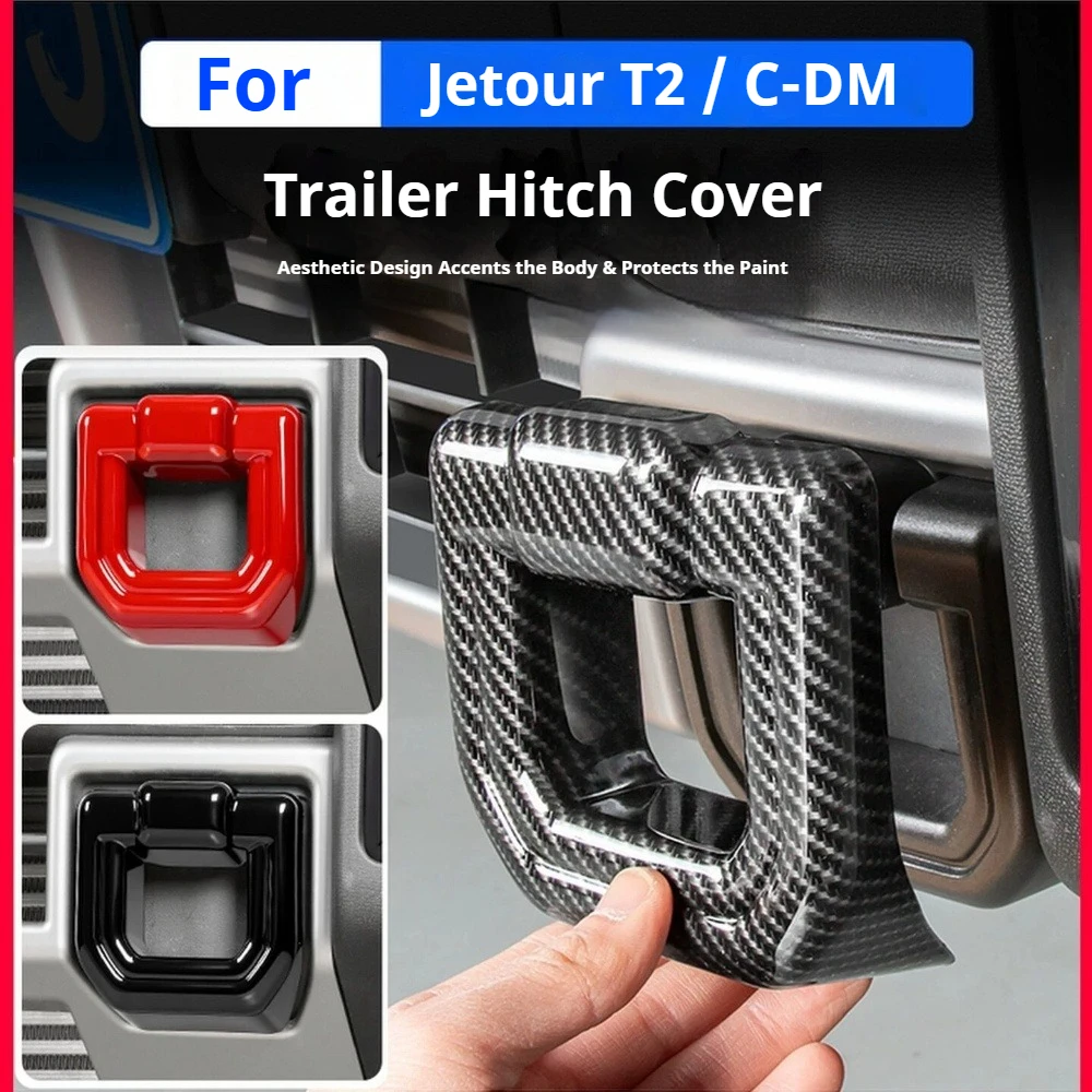 

Blacked Out Tow Hook Cover for Jetour Traveller C-DM T2 2026 ABS Black Trailer Hitch Cover Exterior Trim Accessories