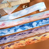 40mm * 200cm Vintage colorido cielo nube paisaje PET cinta creativa DIY diario Material Collage álbum de recortes papelería