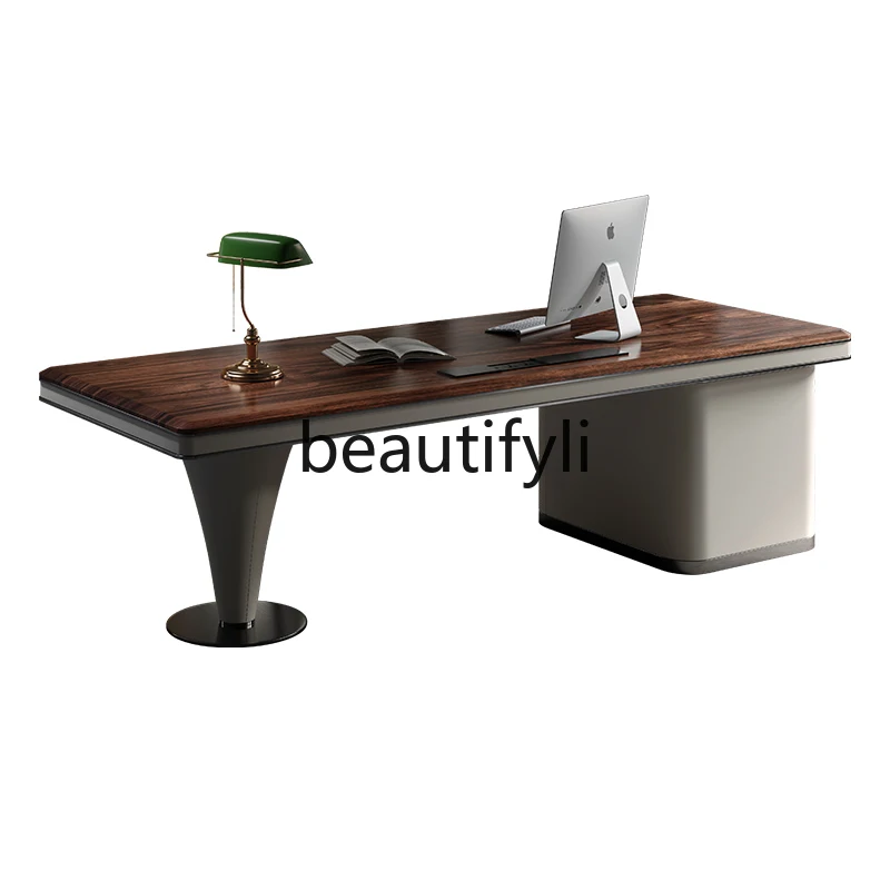 

South American walnut desk light luxury modern study solid wood desk designer computer desk