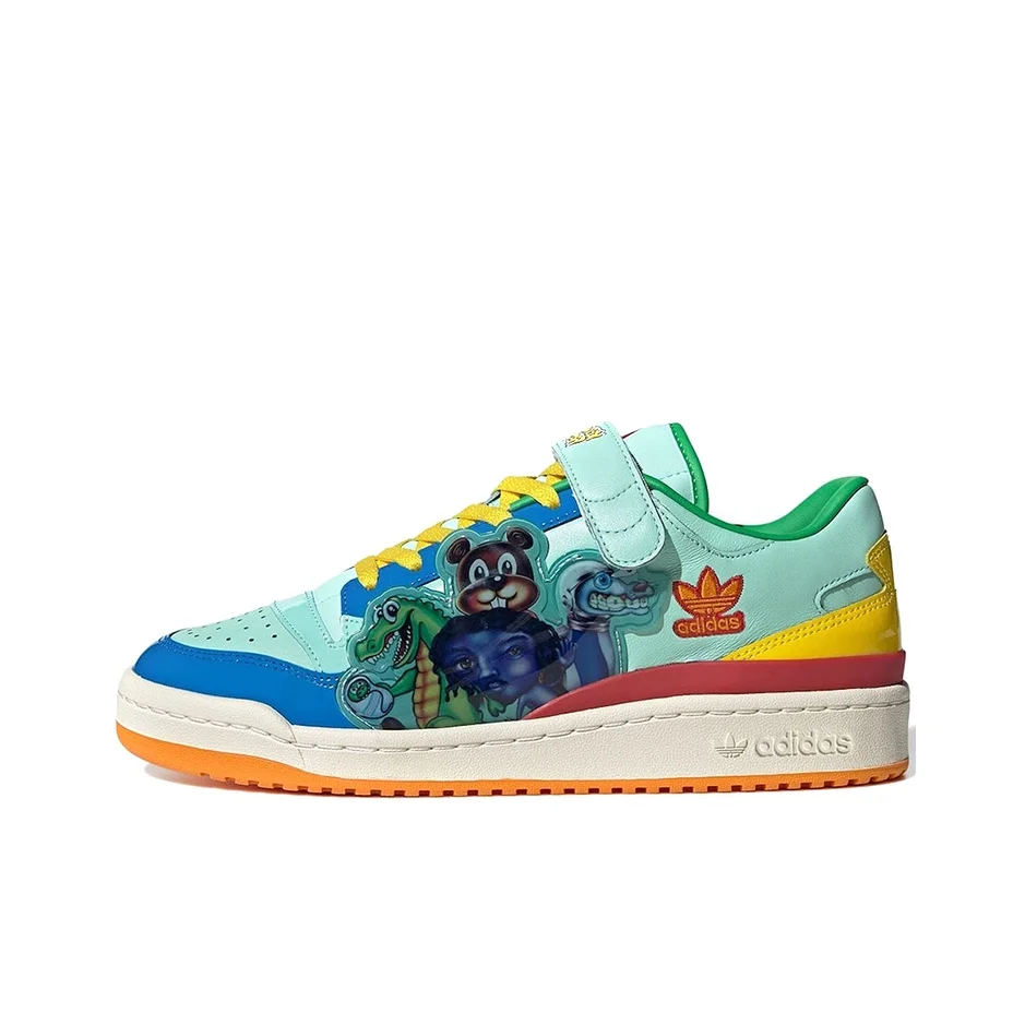 Adidas Originals FORUM Skateboard Shoes Unisex Low Top Mint Blue/Yellow/Dark Blue/Red/Green GX3873