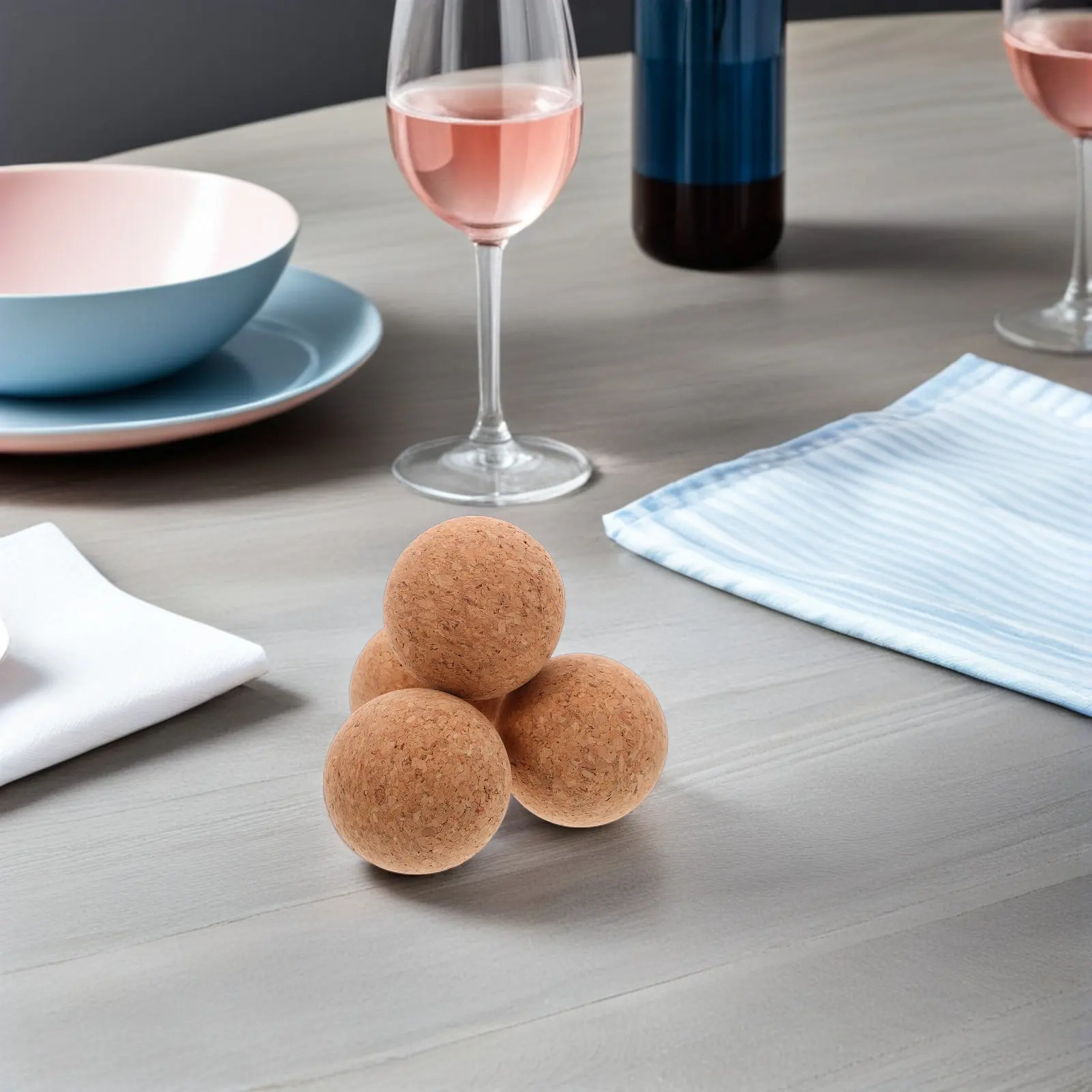 

4Pcs Cork Ball Bottle Stoppers Natural Round Wood Cork Lids Reusable Leakproof Glass Jar Plugs for Home Decor DIY Crafts