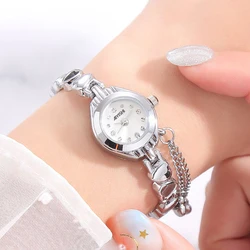Fashion Simple Quartz Watch Elegant Classic Women Small Round Dial Cute Wrist Watch Bracelet Clock For Give Present