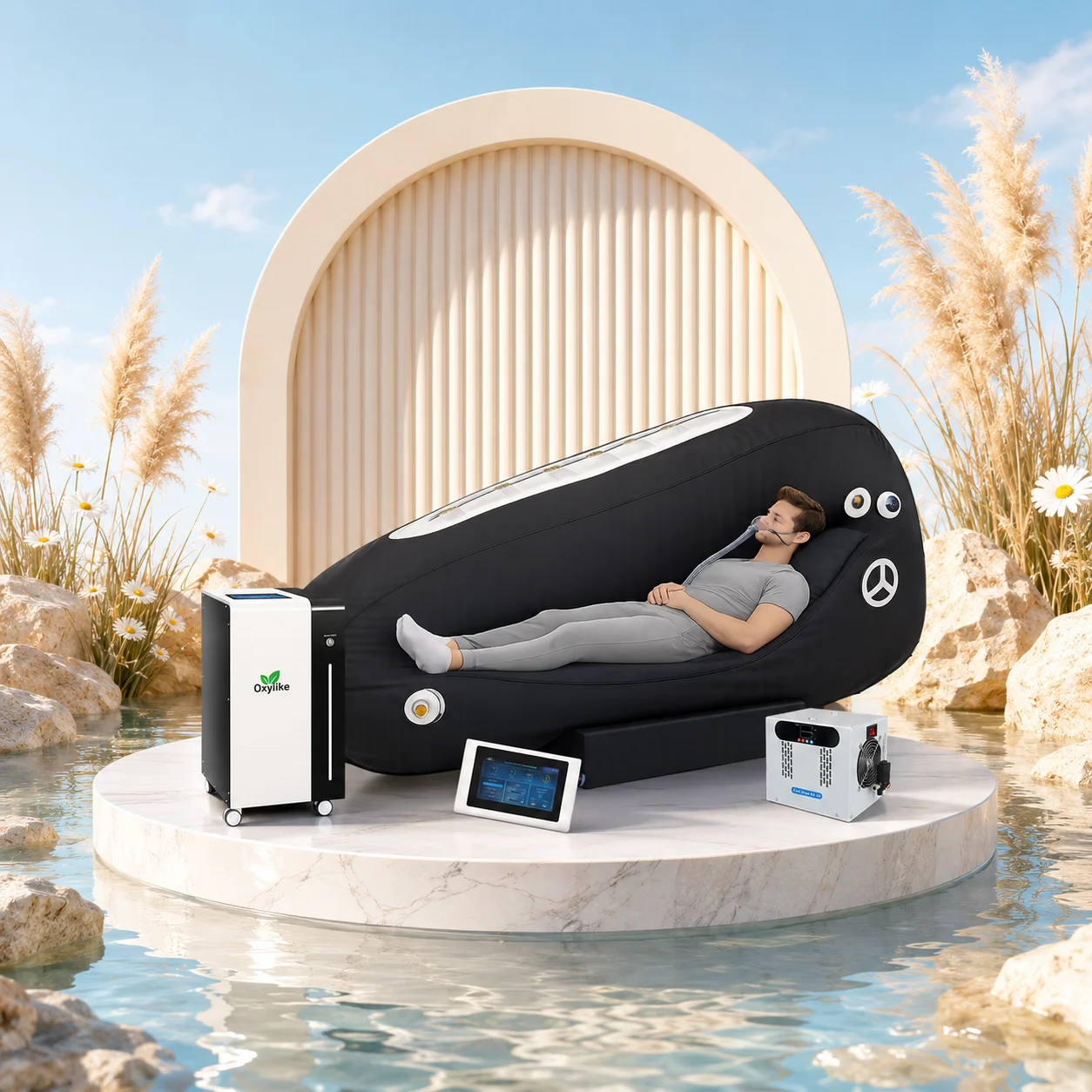 Oxylike OLS-LS3 2.0ATA Triangle Soft Hyperbaric Chamber, Beauty Salon Spa, Anti-aging, Body Use, 95% Oxygen Concentration
