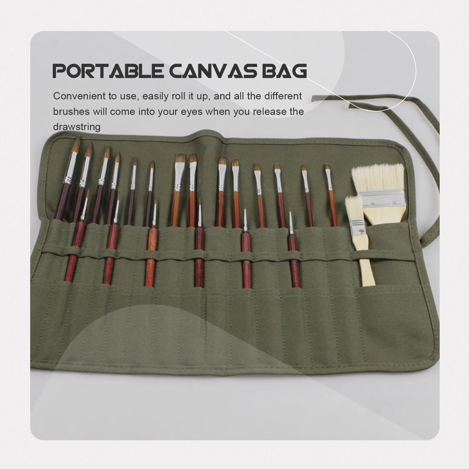 

Pencil Case Storage Bag Paint Brushes Travel Make Holder Pocket Organizer Pouch Canvas Roll-up Pockets Paintbrush