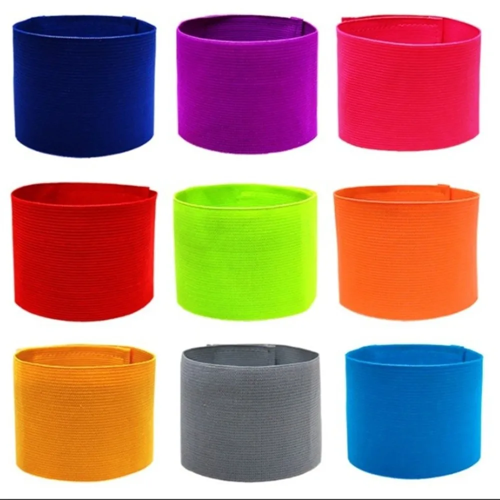 New Nylon hook and loop Armband Solid Color Elastic Football Arm Band Sleeve Badge