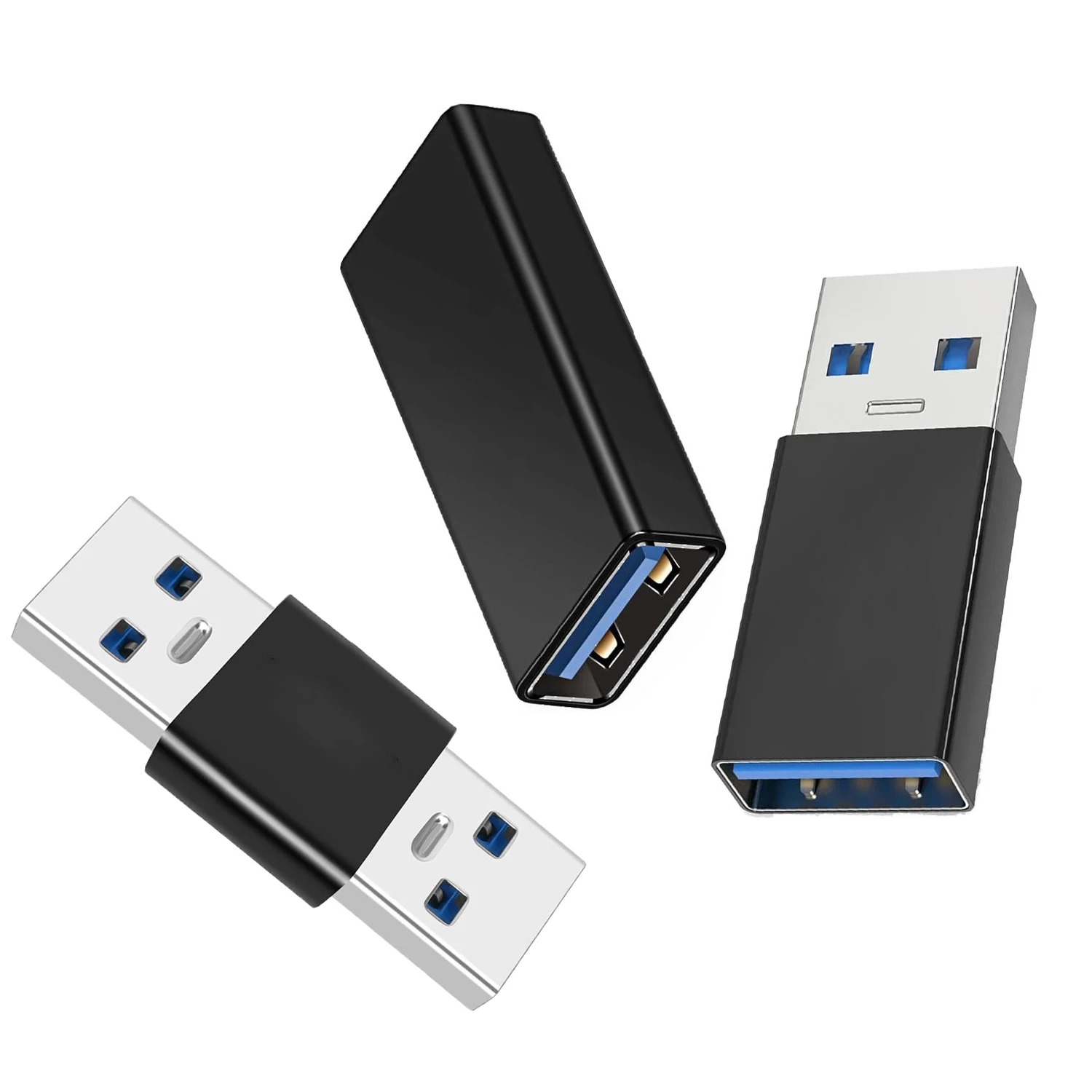 USB 3.0 Adpter 3-Pack,USB A Female to Female Coupler, UB Male to USB Male Converter, USB A Male to Female Adapter
