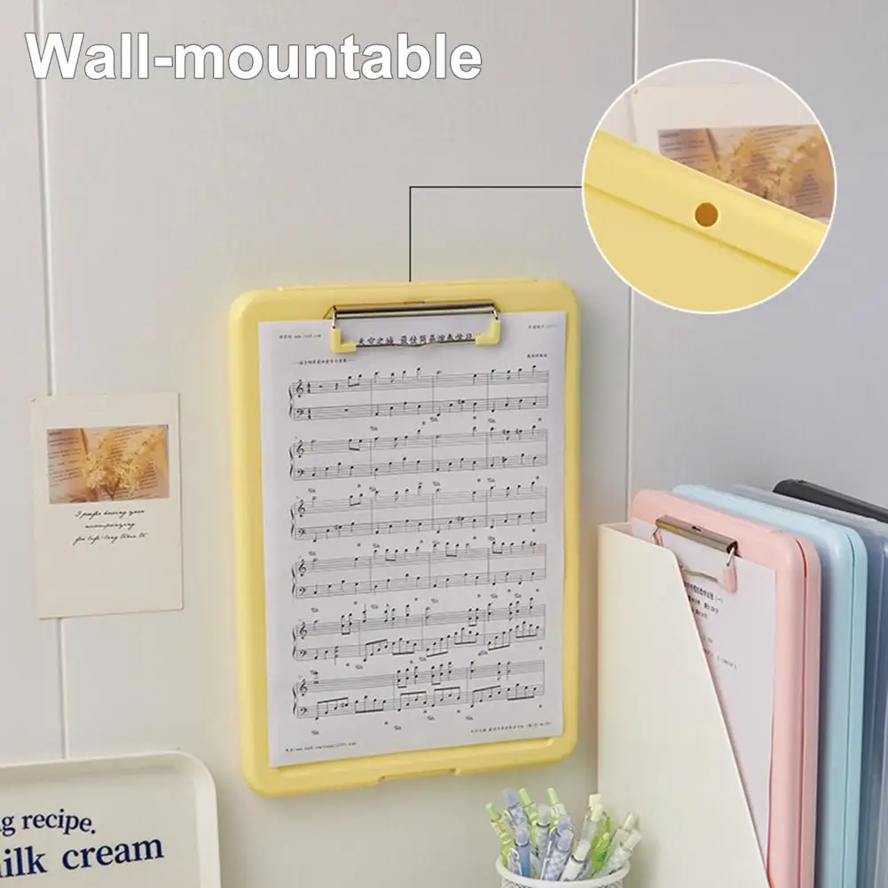 Practical Paper File  Snap Buckle Solid Color File Storage Box  A4 File Storage Box with Document Paper Clamp