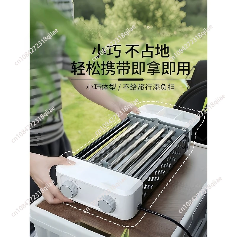 4/5/6 rod stainless steel electric sausage maker commercial sausage hot dog machine corn skewer bbq baking equipment