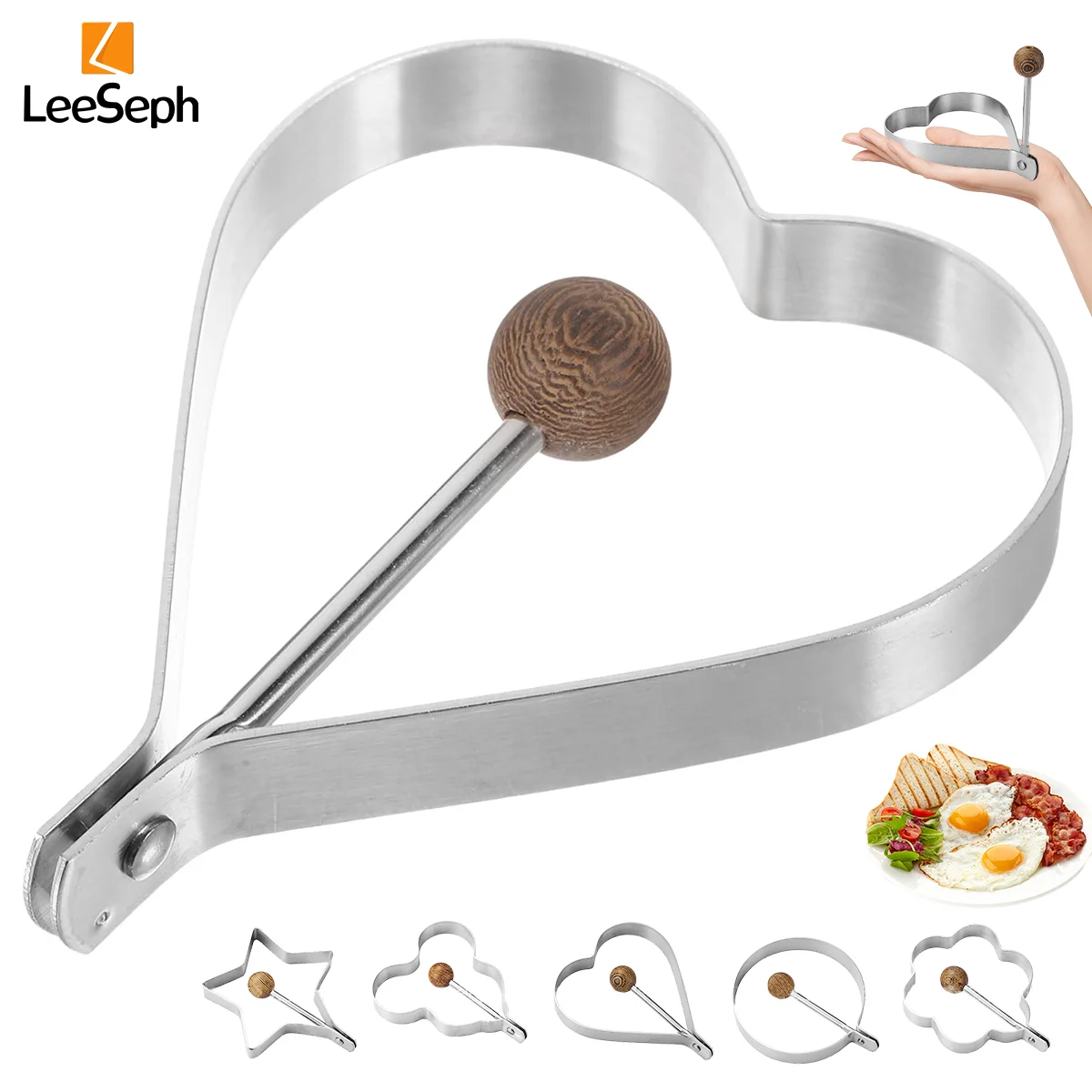 

Egg Rings For Frying Eggs, Stainless Steel Ring Molds for Cooking Egg, Egg Ring Mold Cooking Ring in Star Heart Shaped Egg Mold