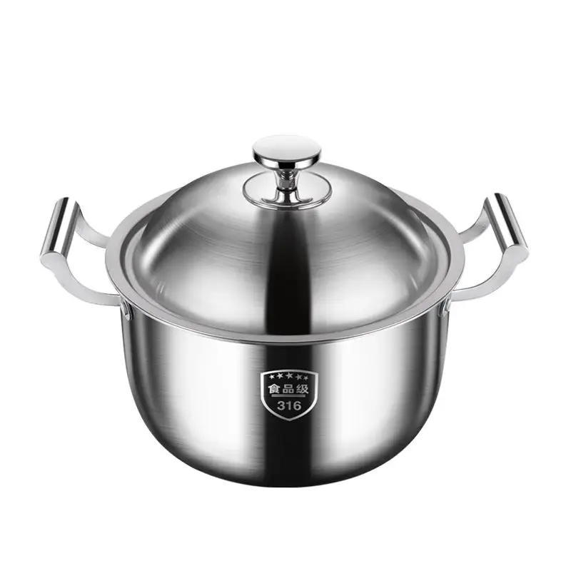 316 Stainless Steel Soup Pot Household deep cooking Congee stew pot High capacity soup pot for induction cooker