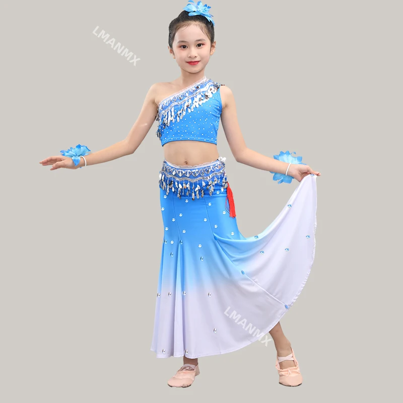 Costume de performance de danse Dai pour enfants, appel du Myanmar, Xi Blossoming Fragrance, Nouveau