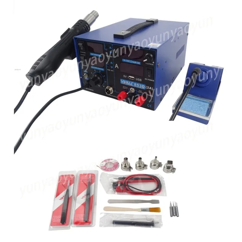 853D 2A Soldering Station Hot Air Gun Welding Machine Soldering Iron 110/220V Hot Air Desoldering Station Machine 1PC