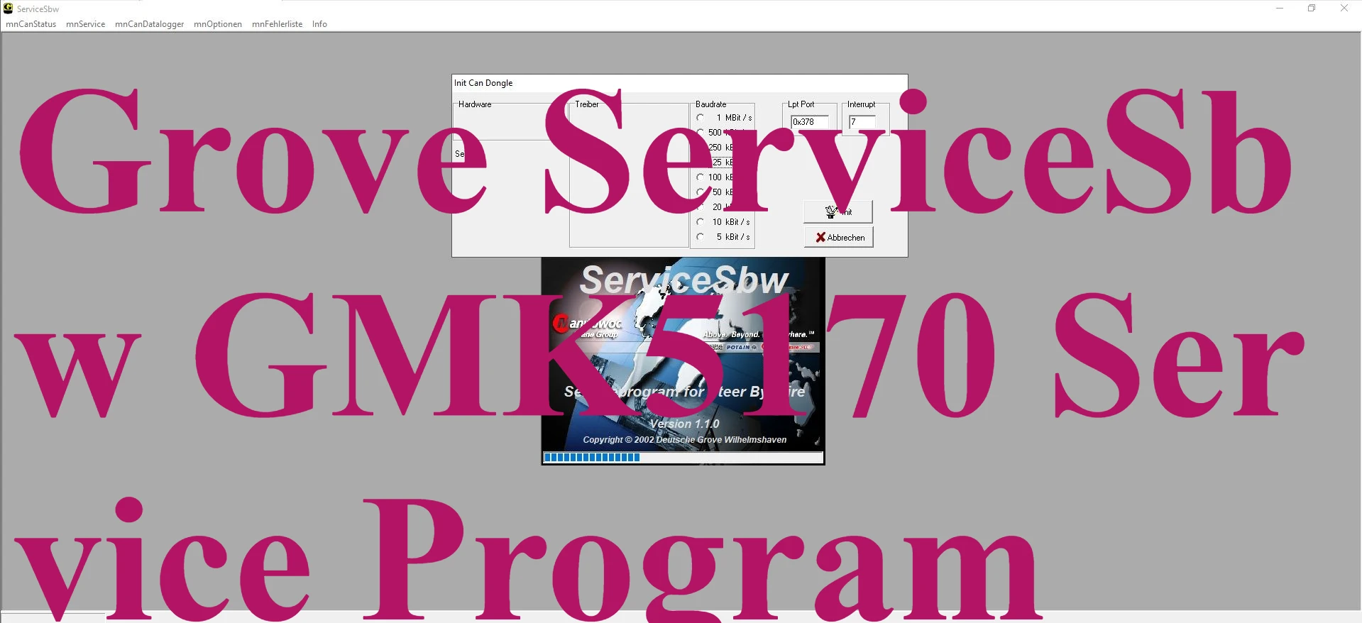 

AutoDVD Grove ServiceSbw GMK5170 Программа услуг для Steer By Wire
