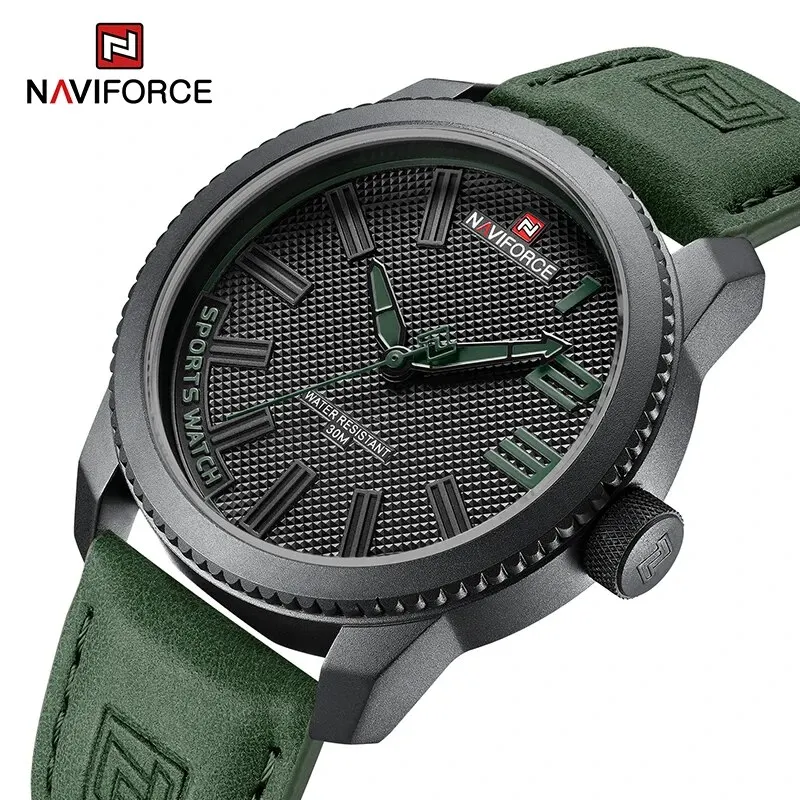 NAVIFORCE Popular Male Wristwatch Military Sports Shockproof Waterproof Leather Watch Men Fashion Casual Clock Relogio Masculino