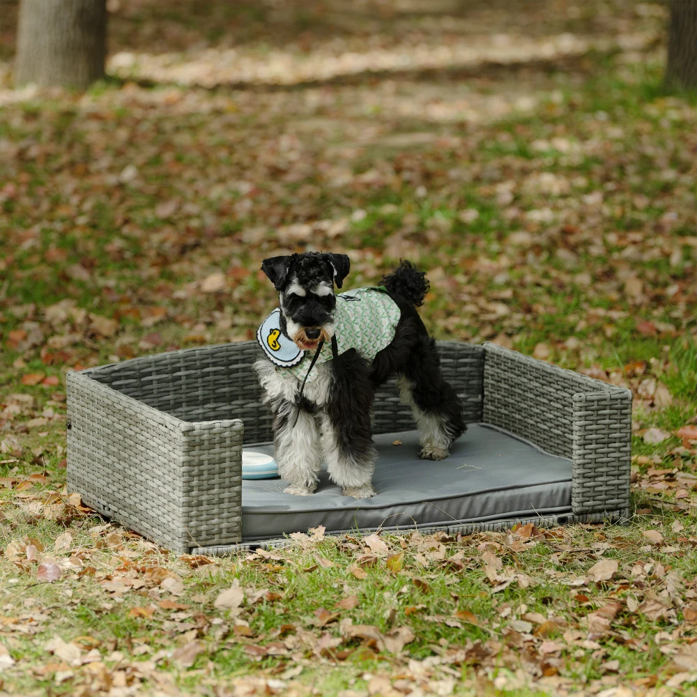 

Dog Bed Pet Bed Pet Enclosures Pet Outdoor Furniture Pet Patio Furniture Seasonal PE Wicker Pet Furniture Dog Bed with Cushion