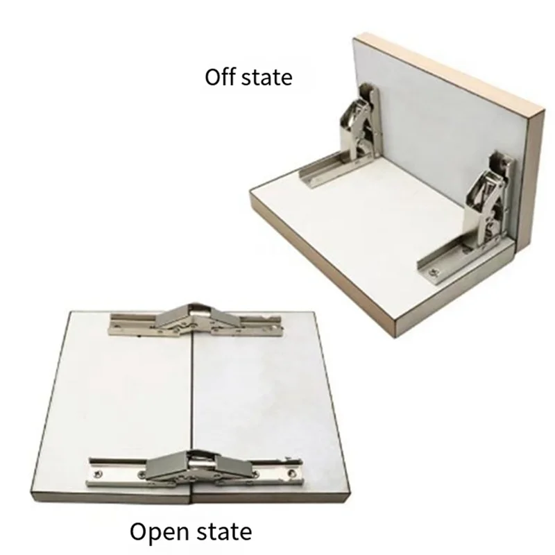 

AB11-8Pcs Durable Self-Locking Folding Hinges Brackets With Springs - Complete Setup For Cabinet Replacements