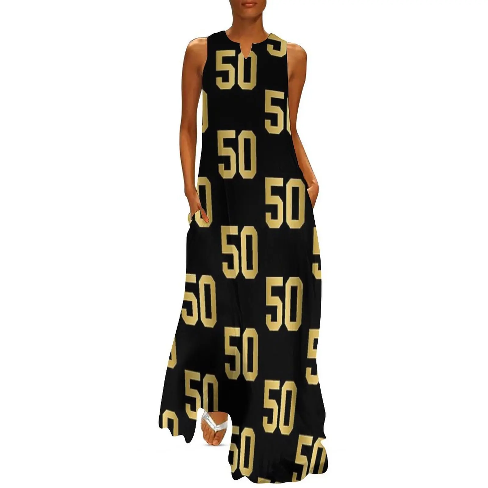 

Golden Number 50 - Sports Numbers Long Dress dresses for special events luxury woman evening dress women formal occasion dresses