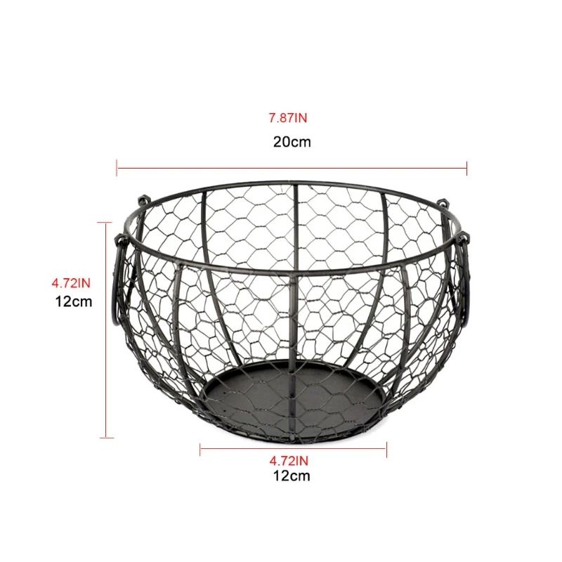 High quality Kitchen Storage Metal Wire Egg Basket Farm Chicken Cover Egg Holder Organizer Storage basket