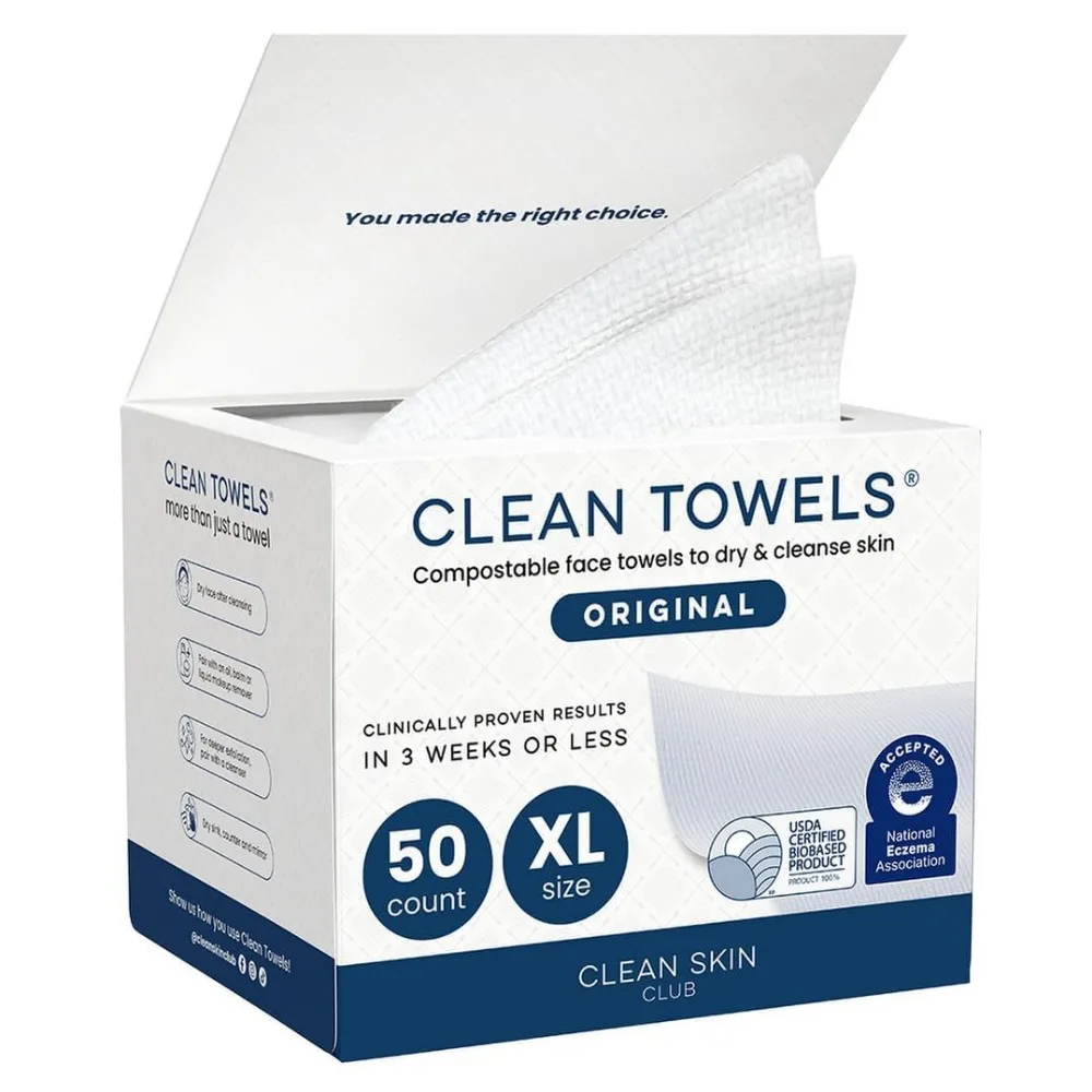 

Ultra Soft 100 Biobased Disposable Face Towels for Sensitive Skin Eczema Safe Makeup Remover 50 Count
