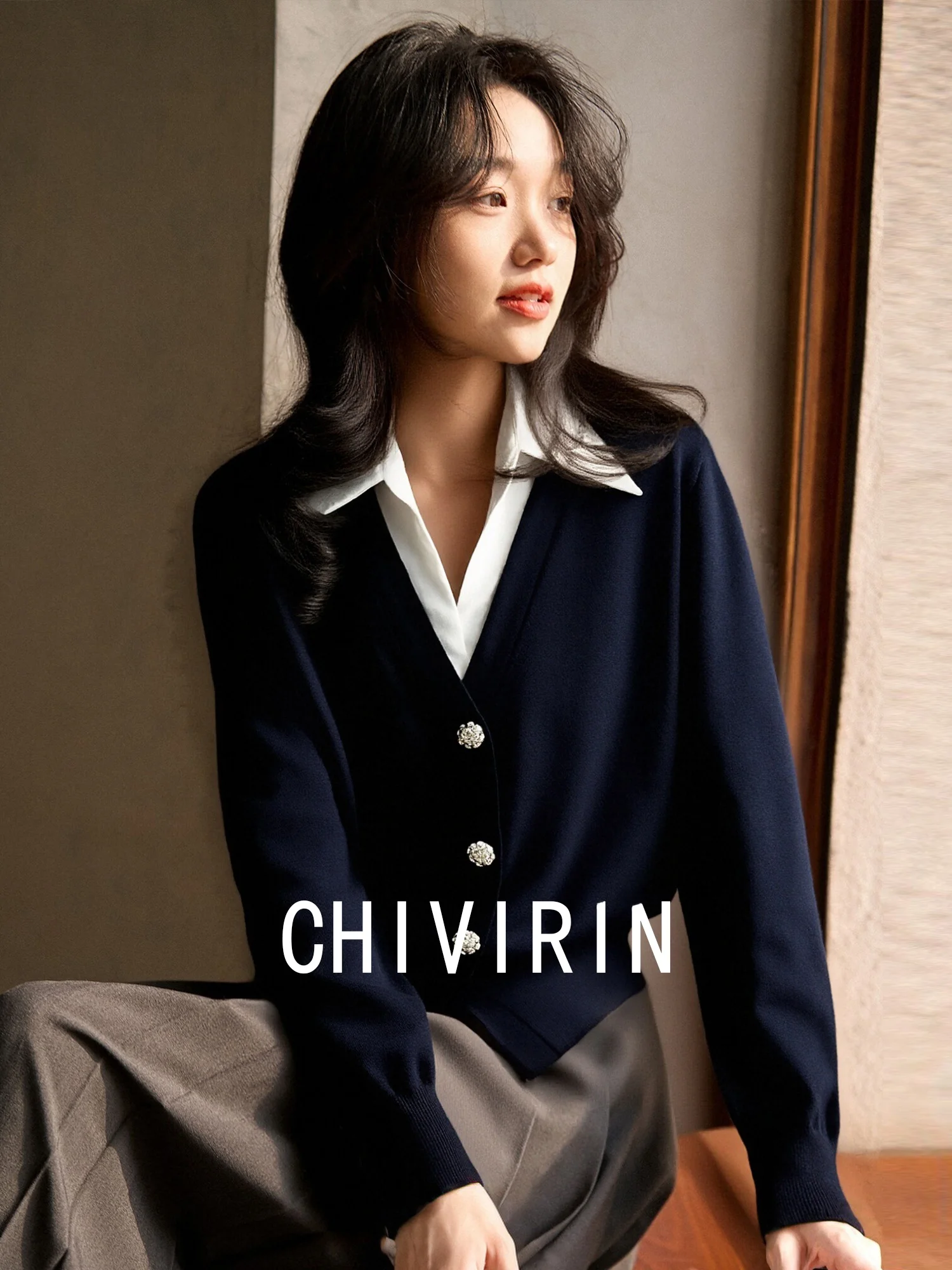 

Chic Ne Knitted Sweater Coat Women's Long Sve Cotton Underwear Casual Sle Spring Autumn New Arrival Breathable