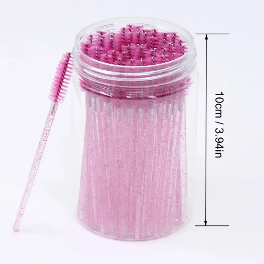 50 Stuks Wegwerp Wimper Extension Borstels Wenkbrauw Wimper Borstel Spoolies Mascara Wands Met Container Case Beauty Makeup Tools