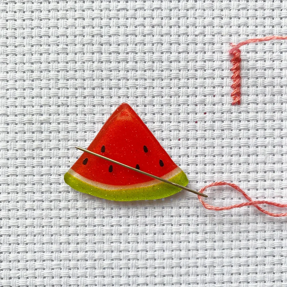 Watermelon Needle Minder for Cross Stitch, Magnetic Needle Nanny, Embroidery Needlework Accessories