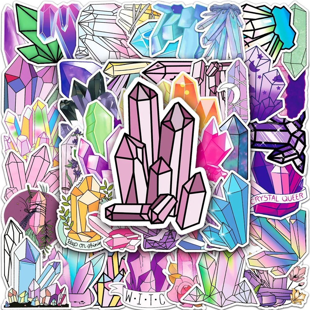 10/30/50 Stück Niedliche Bunte Kristall-Ästhetik-Aufkleber Lustige Cartoon-Sticker DIY Wasserflasche Handy Gepäck Graffiti-Aufkleber Deko