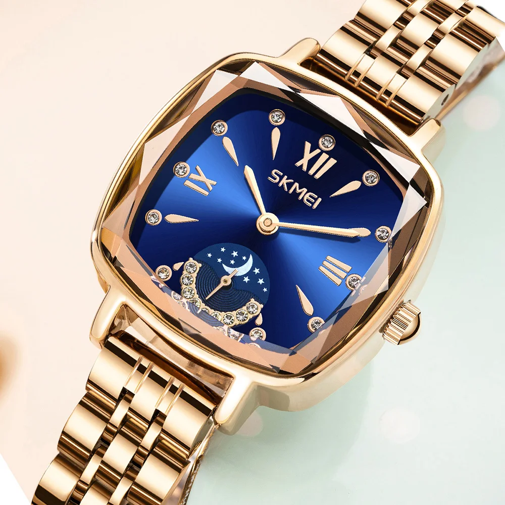 SKMEI Luxury Ladies Quartz Watch for Woman Waterproof Stainless Steel High Quality Women's Watches Elegant Female Clock