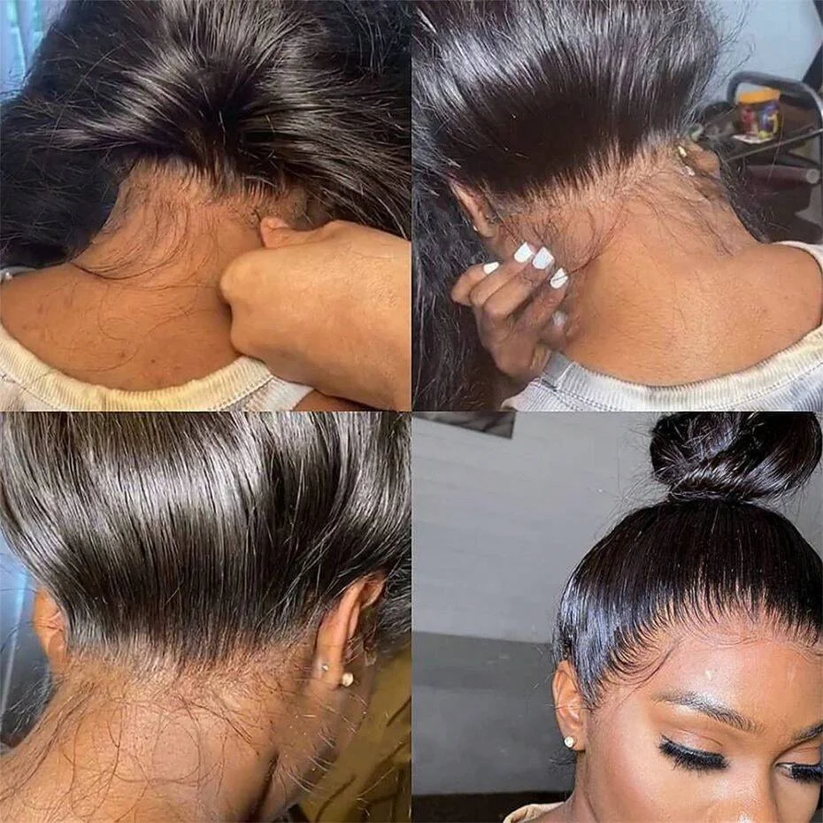40 Inch Glueless Wigs Human Hair Pre Plucked Pre Cut 5x5 HD Lace Closure Wigs Human Hair Glueless Wear And Go 250% Density Bone Straight 13x4 13x6 Lace Front Wigs Human Hair With Baby Hair Natural Black - view 5