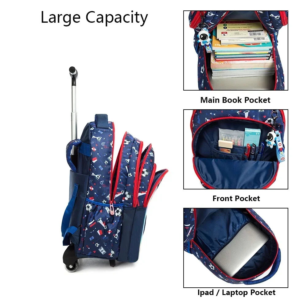 Kids School Bags Children Rolling Backpack Kids Trolley Bag Boy School Backpack Wheeled Bag Children Trolley Backpack Wheels