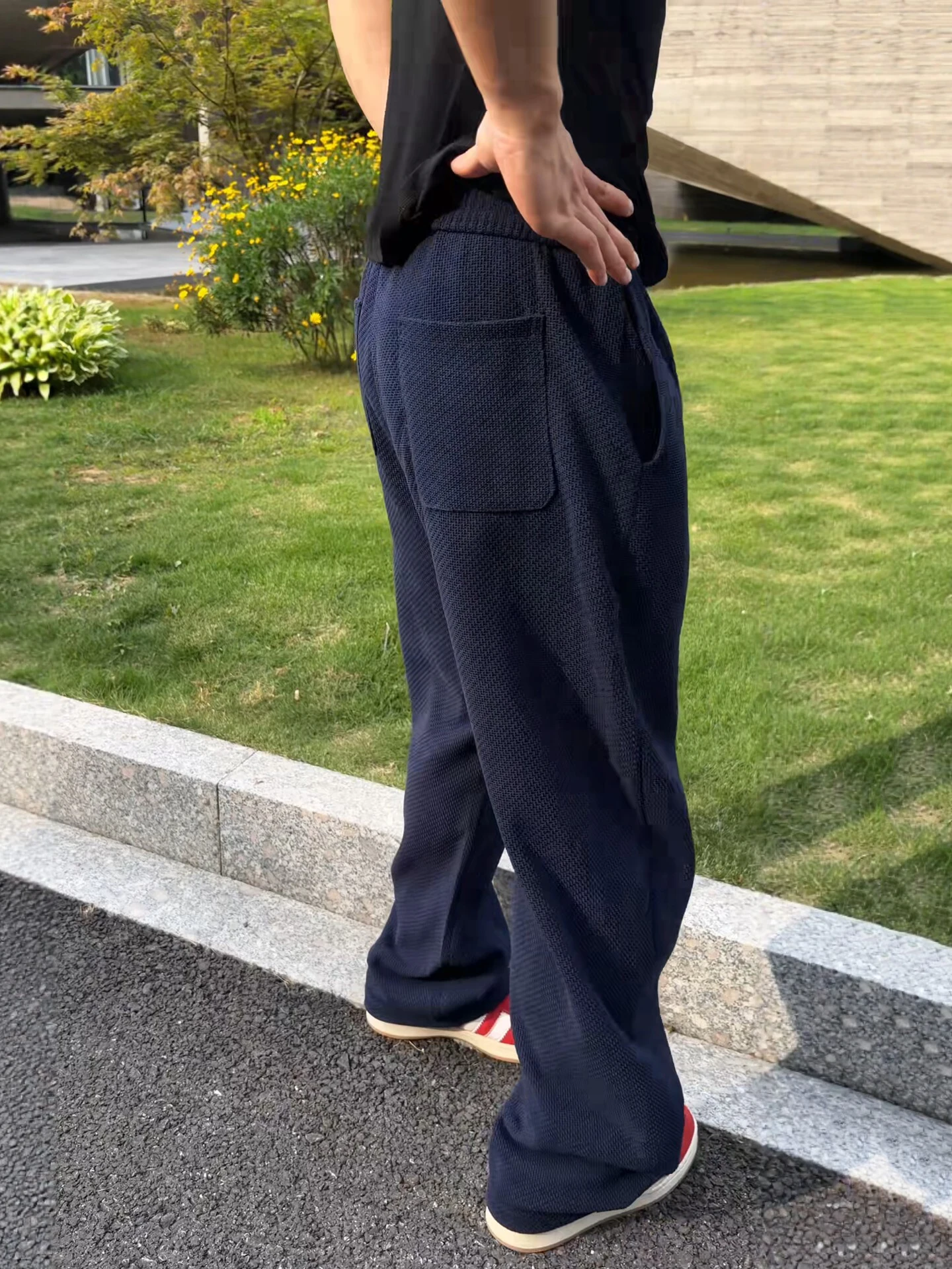 Dragon Scale Pattern Sports Pants Men's Summer Thin Breathable Straight Cut Casual Trousers Durable Polyester Fiber Straight Leg