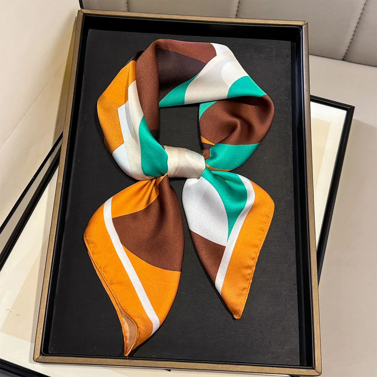 

65cm Silk Scarf for Women Summer Sun Protection Fashion Versatile Headwear Square Scarves Female Beach Shawl Wrap Hijabs Foulard