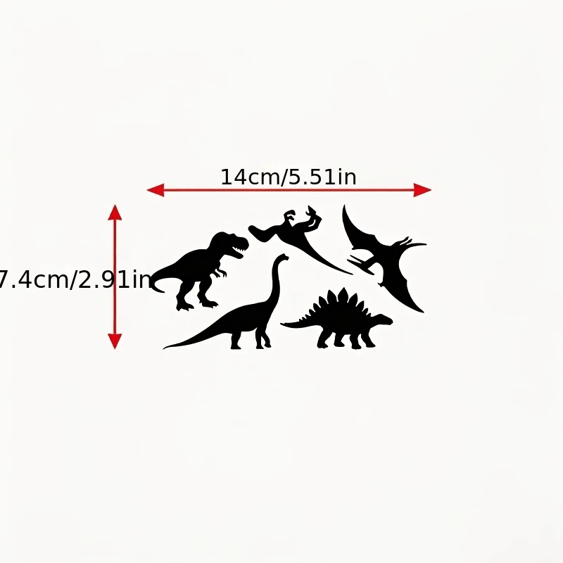 1set  Mini Dinosaur Silhouette Vinyl Stickers Easter Egg Decals With T-Rex Raptor Pterodactyl For Car Window Laptop