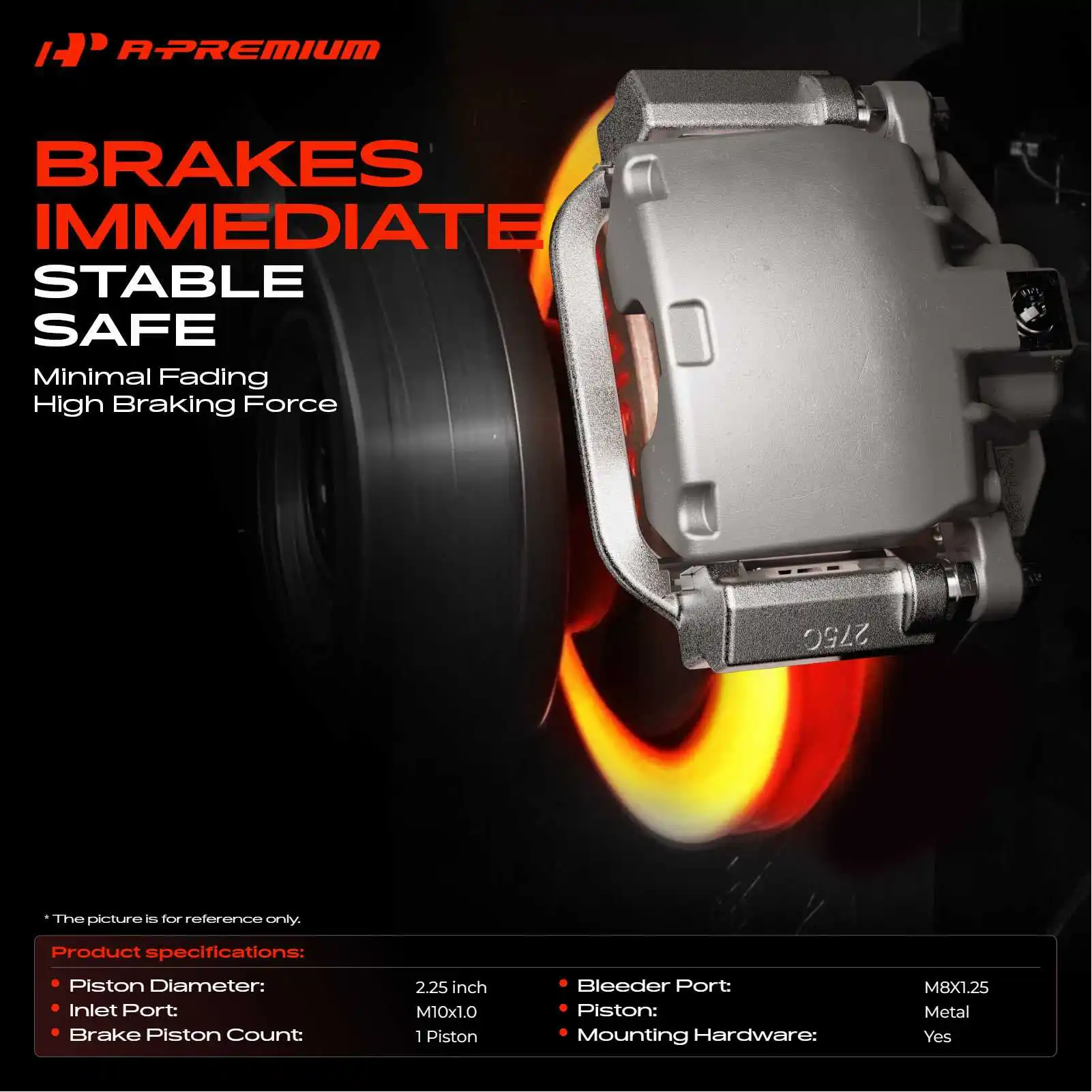 A-Premium Front Left Side Brake Caliper with Bracket for Mercedes-Benz B200 2006-2011