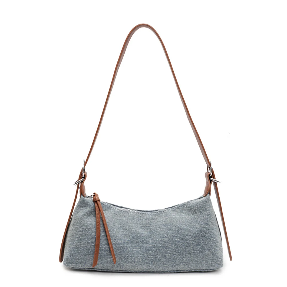 

Korean Patchwork Single Shoulder Bag Women Casual All-Match Zipper Versatile Crossbody Bags Simple Commute Underarm Packs