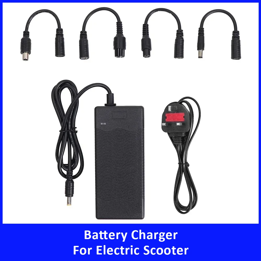 65W 42V 2A Lithium Battery Charger for Electric Scooter Power Adapter with Connection Cable Scooter Accessories Replacement Part
