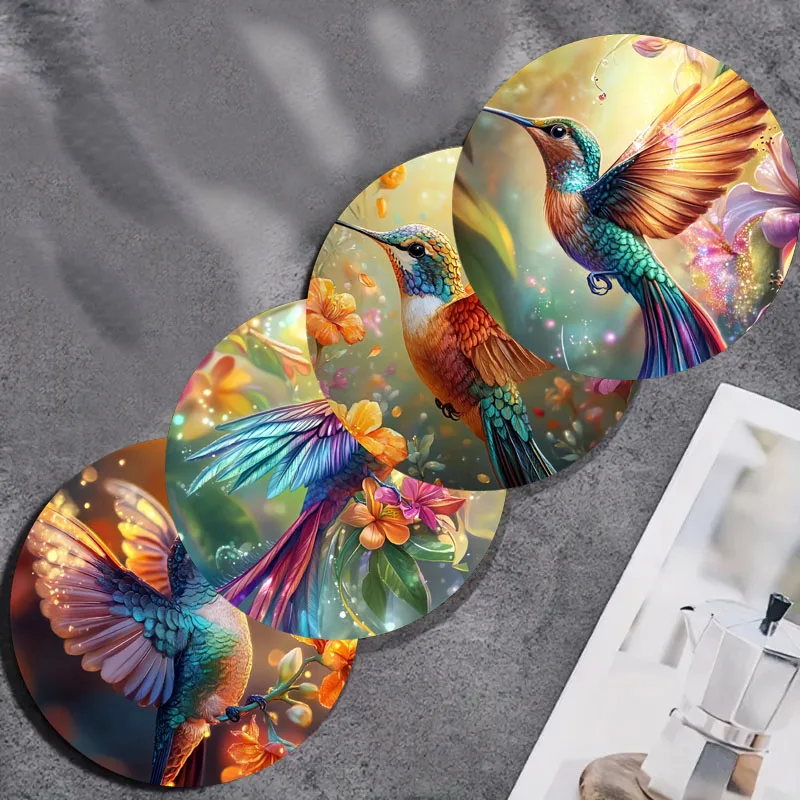 4 Hummingbird printed coasters, suitable for daily family pa