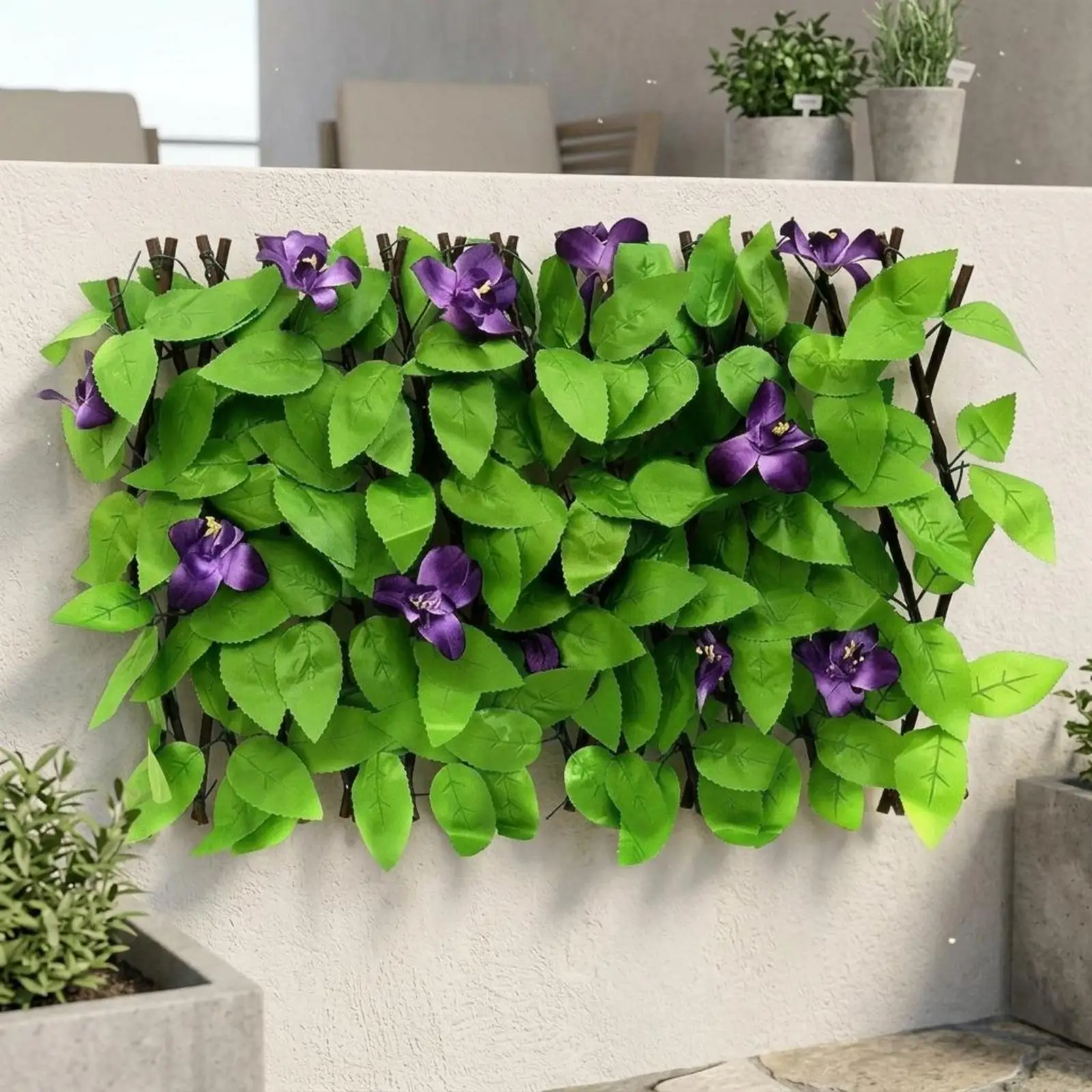 Fake Vine Fence Expandable Artificial Hedge Panel Outdoor Decoration for Balcony