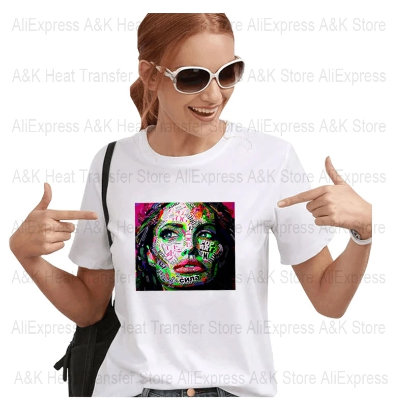 Art Celetrity żelazko Transfer naklejki naszywki na ubrania naklejki termiczne na ubrania Diy Appliqued T-shirt żelazko na plastry