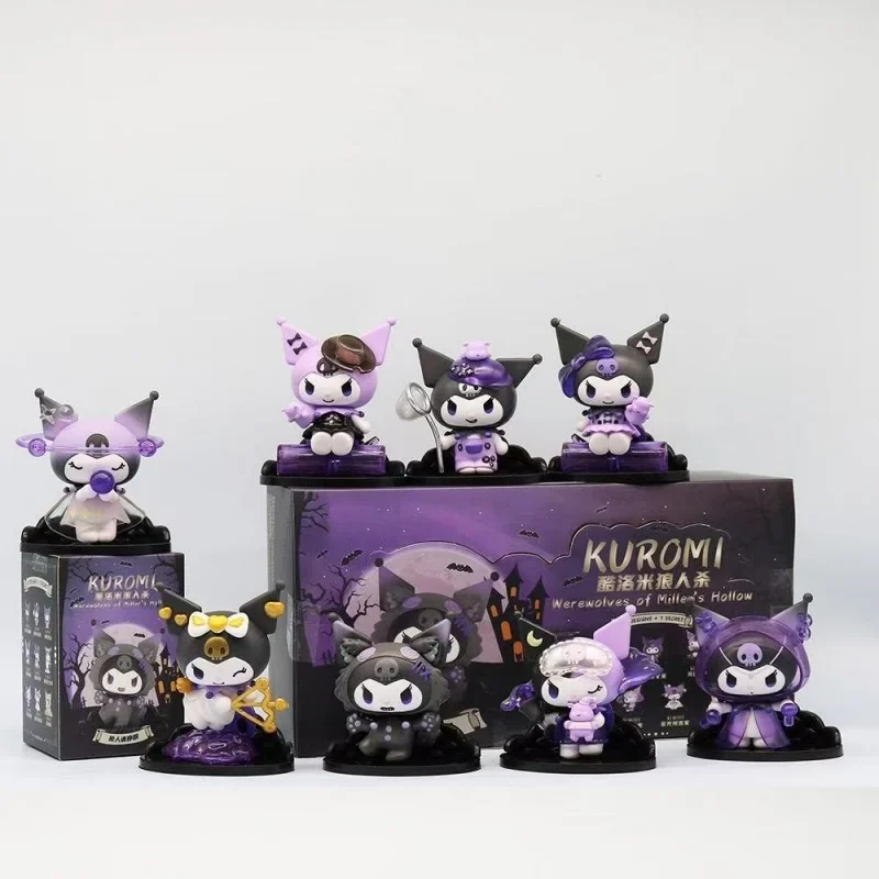 Sanrio Kuromi boîte aveugle loup-garou série tuer figurine poupées figurines d'anime sac Surprise modèle mignon Fans Collection jouet