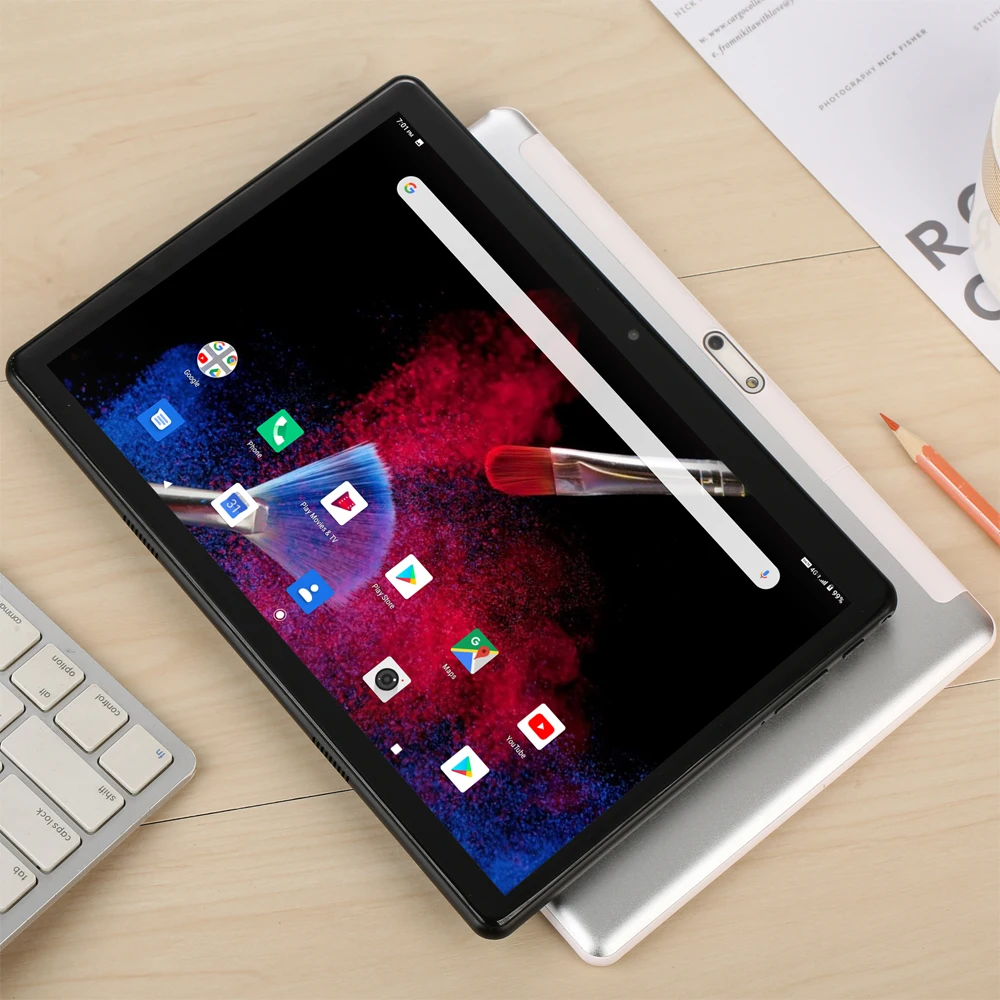 2025 nuevo Android Pad tabletas de 10,1 pulgadas Octa Core 4GB RAM 64GB ROM Google Play tarjetas SIM duales Wifi llamada telefónica tableta Pc 5000mAh