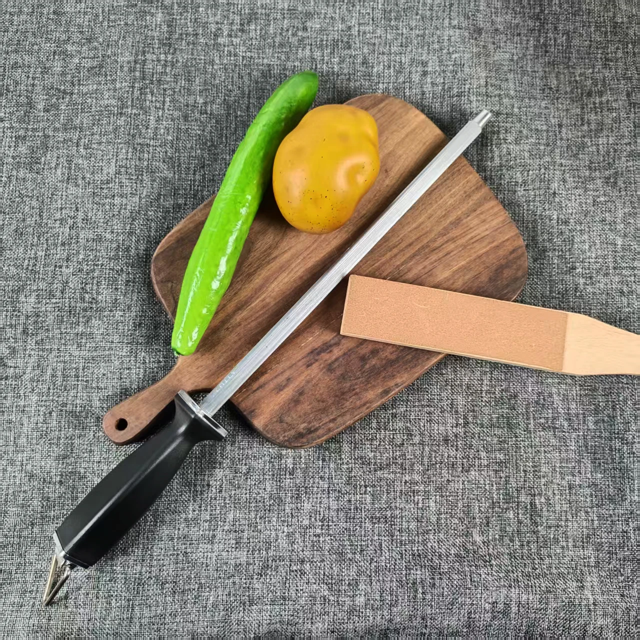 

Круглая черная точилка для ножей с ультратонким зерном, профессиональная бытовая точилка для кухонных ножей из высокоуглеродистой стали