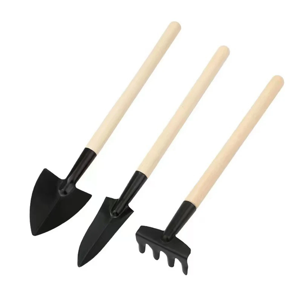 

3Pcs Shovels Rake Wide Narrow Useful Planting Shovel Digging Soil Handle Gardening Hand Tools Growing Family Garden