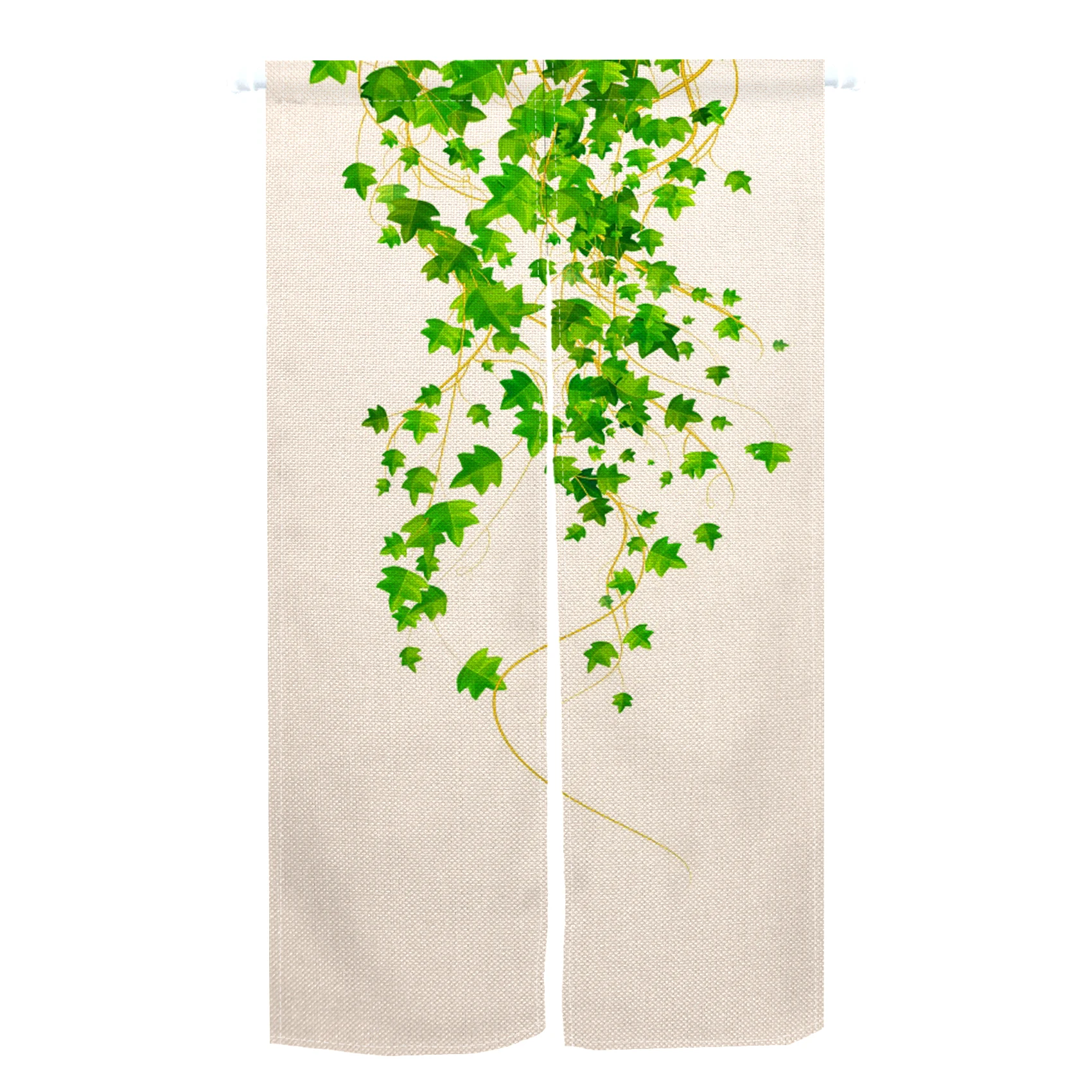 Japanese Noren Door Curtain Plant Green Leaf Living Room Bedroom Partition Doorway Curtain Kitchen Entrance Decor Half Curtains