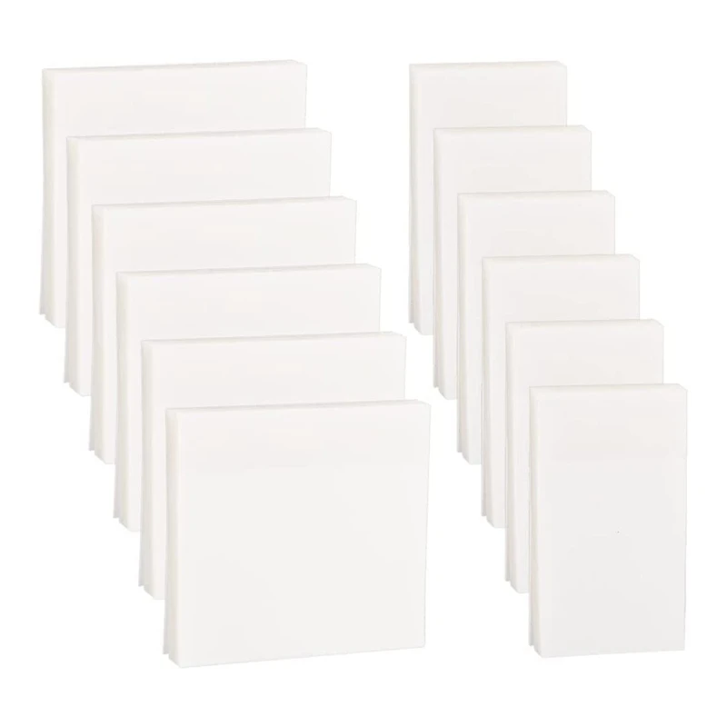 12 Packs 600 Sheets Transparent Sticky Notes, Clear Sticky Notes Waterproof Self-Stick Notes For Annotating