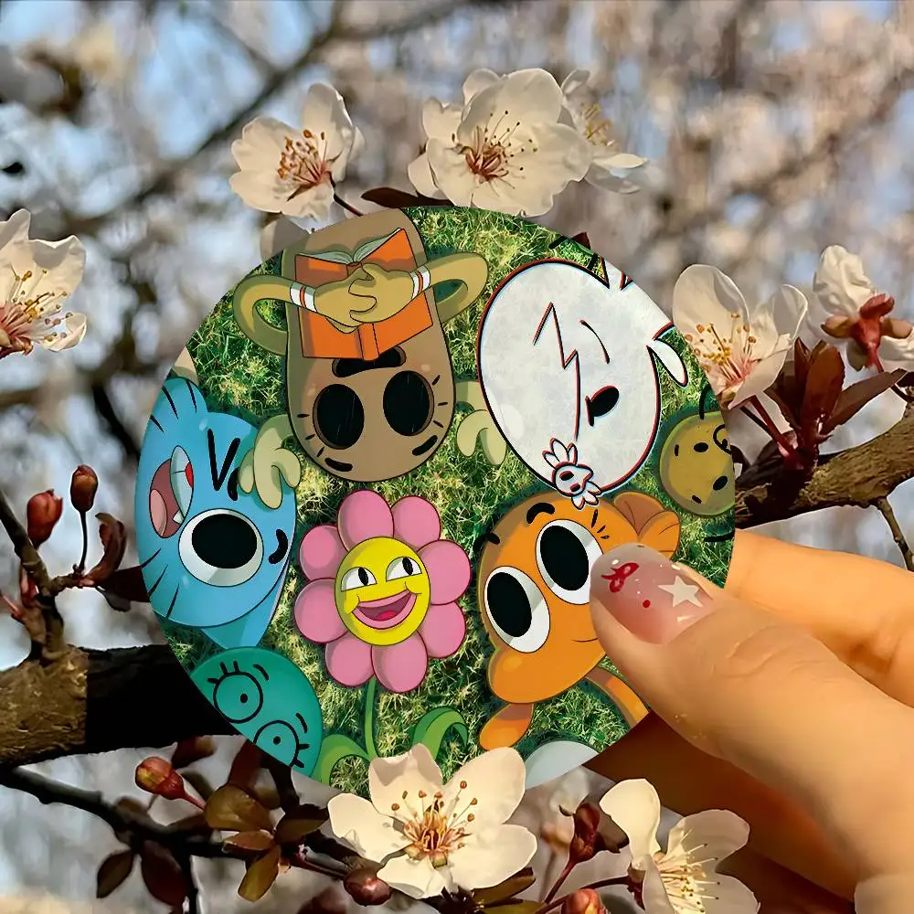 مذهلة W-world من Gumball شارات الإبداعية صفيح زر PinsBrooch الإبداعية يقتبس شارة الملابس على ظهره مجوهرات هدية