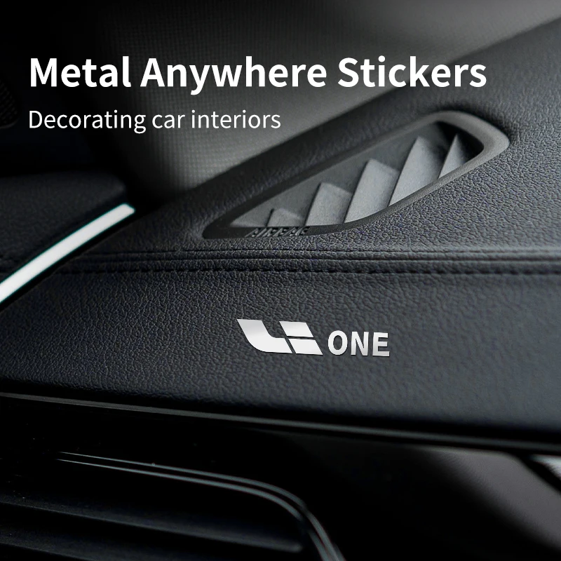 4Pcs Car Logo Metal Stickers Exterior Decorative Sticker Creative Stickers Automotive Accessories For Li L7 L8 L9 ONE