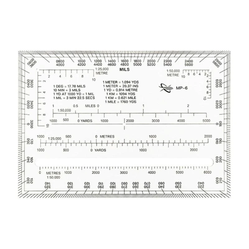 Military Protractor Coordinate Scale Map Topographical Map Scale 1:5000 1:25000